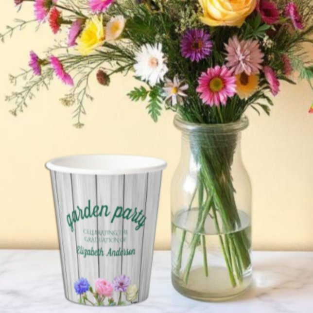 Gobelets En Papier Graduation Garden Party (Créateur téléchargé)
