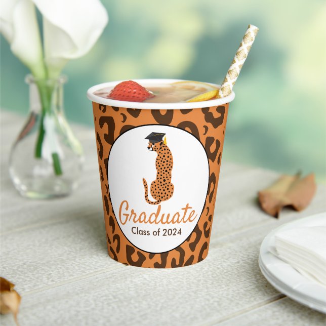 Gobelets En Papier Graduation Leopard tasse de papier (Insitu)