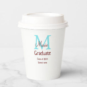 Gobelets En Papier Gradué ajouter nom monogramme vert rose simple min