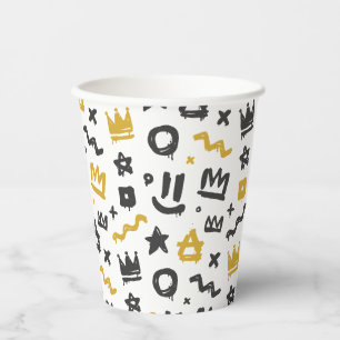 Gobelets En Papier Graffiti Hip hop Tags Black and Gold Rap