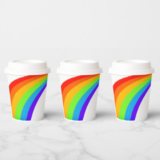 Gobelets En Papier Grand arc en ciel (Multi)