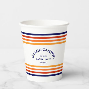 Gobelets En Papier Grand Canyon Cabin Club Crête personnalisée Rayure
