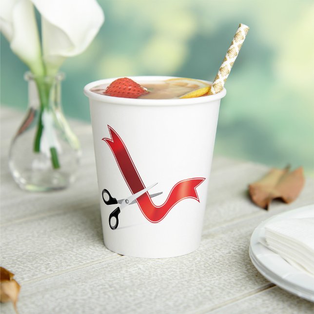 Gobelets En Papier Grand Ouverture Célébration Ciseaux Couper le ruba (Créateur téléchargé)