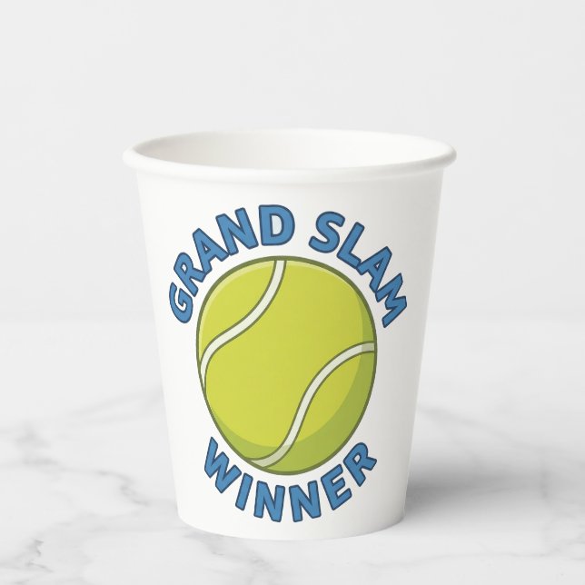 Gobelets En Papier Grand Slam Winner Tennis Ball Sports Champion (Recto)