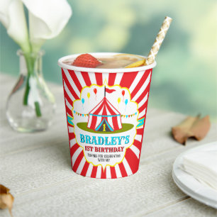Gobelets En Papier Grand Top Carnaval de cirque 1er anniversaire