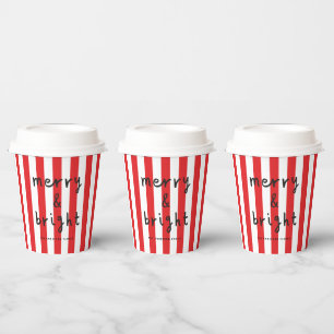 Gobelets En Papier Graphique moderne minima Noël rouge et blanc