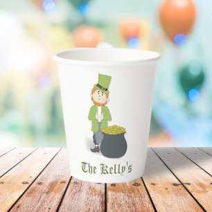 Gobelets En Papier Green and Gold St. Patricks Day Custom