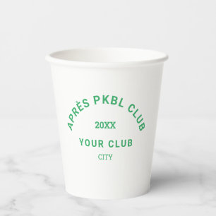 Gobelets En Papier Green Après PKBL Club Crest Pickleball