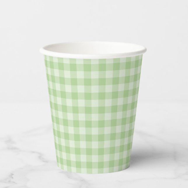 Gobelets En Papier Green Checkerboard Pattern (Recto)