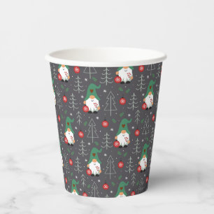 Gobelets En Papier Green Gnome Arbre de Noël Motif