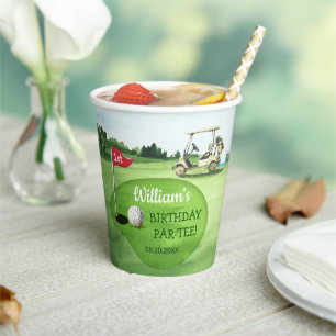 Gobelets En Papier Green Golf 1er Anniversaire Par tee