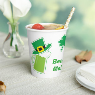Gobelets En Papier Green Irish Beer Me St Patrick's Day
