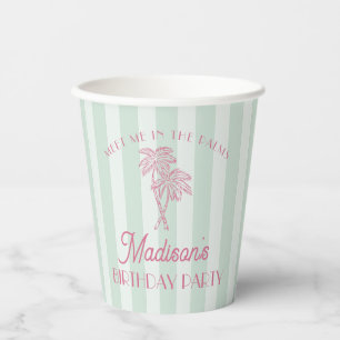 Gobelets En Papier Green Palm Spring Pastel Beach Anniversaire
