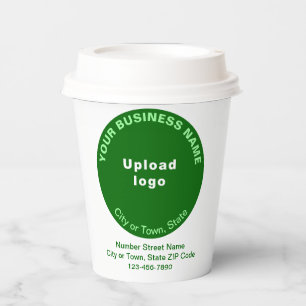 Gobelets En Papier Green Round Shape Business Brand on Paper Cup
