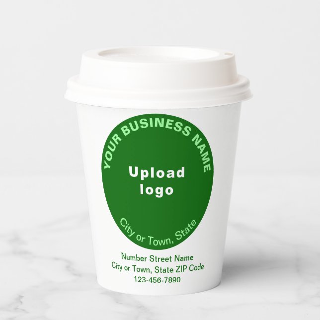 Gobelets En Papier Green Round Shape Business Brand on Paper Cup (Recto)