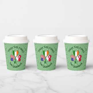 Gobelets En Papier Greenlander Irish USA Shamrock Personalized Text