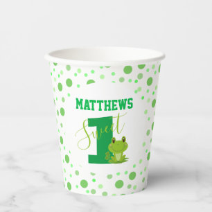 Gobelets En Papier Grenouille 1ère fête d'anniversaire Green Dots mig
