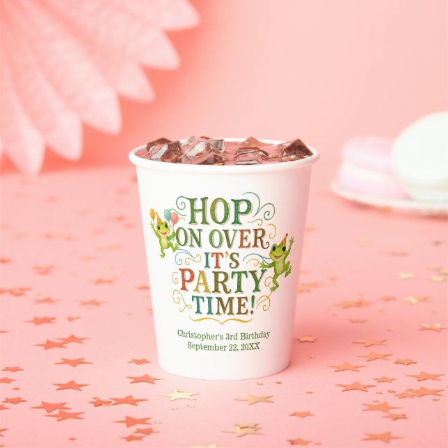 Gobelets En Papier Grenouille personnalisée Enfants Enfants Garçon fi (Insitu)