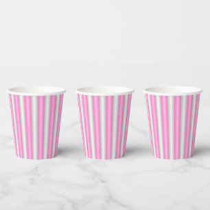 Gobelets En Papier Grilles roses néon modernes avec effet 3D
