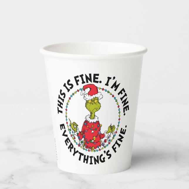 Gobelets En Papier Grinch | Tout va bien (Recto)