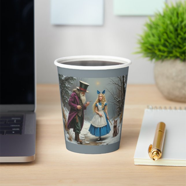 Gobelets en papier gris Alice d'hiver (Insitu)