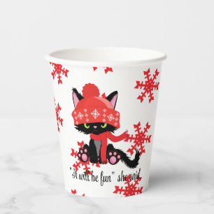 Gobelets En Papier Grumpy Black Cat - Ce sera amusant, a-t-elle dit -
