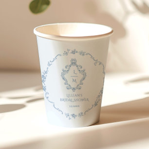 Gobelets En Papier Guirlande florale vintage Toile Quelque chose de B