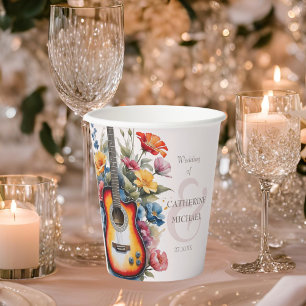 Gobelets En Papier Guitare Wildflower Esperluette Mariage Musical