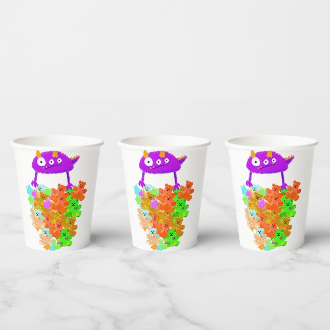 Gobelets En Papier Gummy Bear Harvest Monster (Multi)