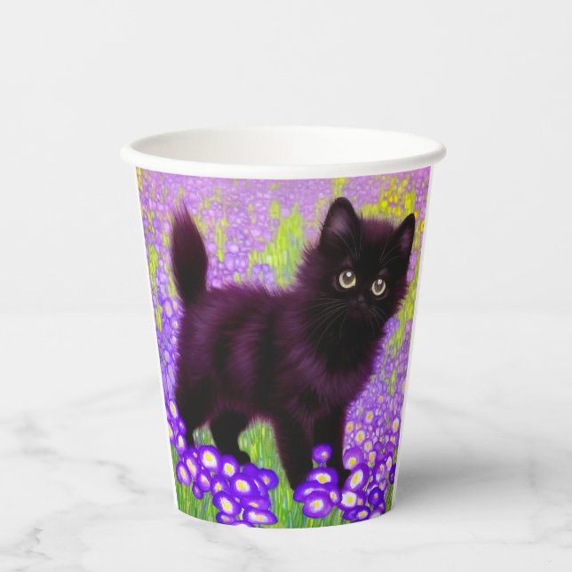 Gobelets En Papier Gustav Klimt Black Kitten (Recto)