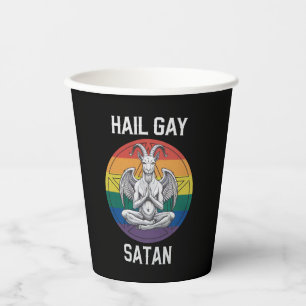 Gobelets En Papier Hail Gay Satan Funny Goth Gothique Goat LGBTQ