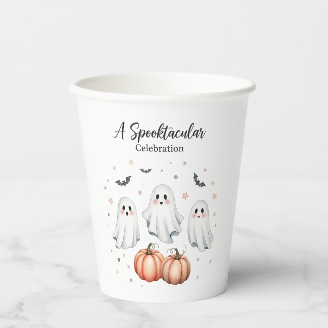 Gobelets En Papier Halloween amusant Ghoost (Recto)