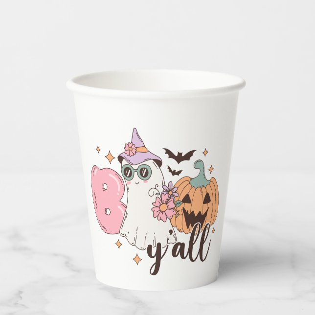 Gobelets En Papier Halloween Boo Y'All (Recto)