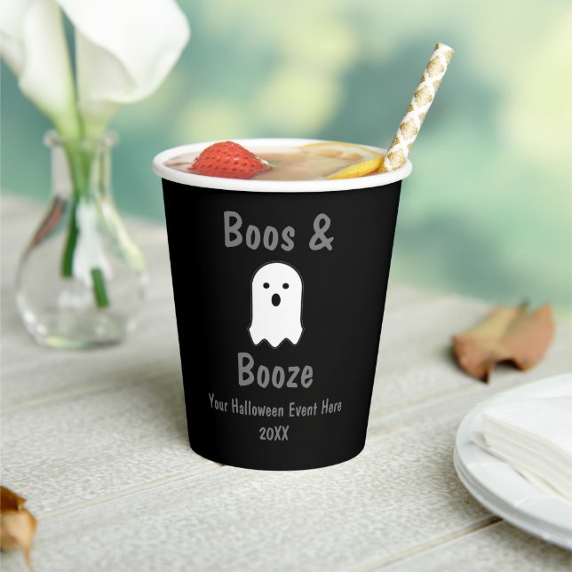 Gobelets En Papier Halloween Boos et Booze (Insitu)