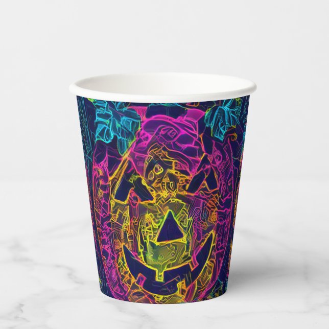 Gobelets En Papier Halloween citrouille A.I. photo fun (Recto)