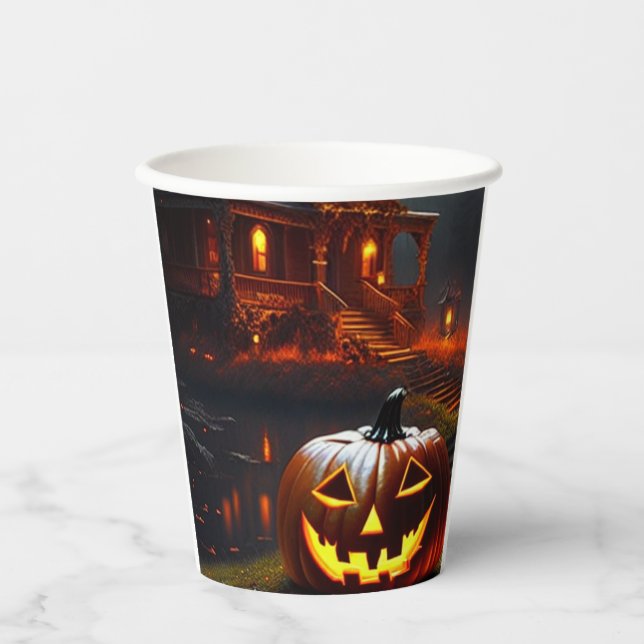 Gobelets En Papier Halloween/Citrouille/Automne (Recto)