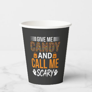 Gobelets En Papier Halloween Donnez-moi des bonbons et appelez-moi ef