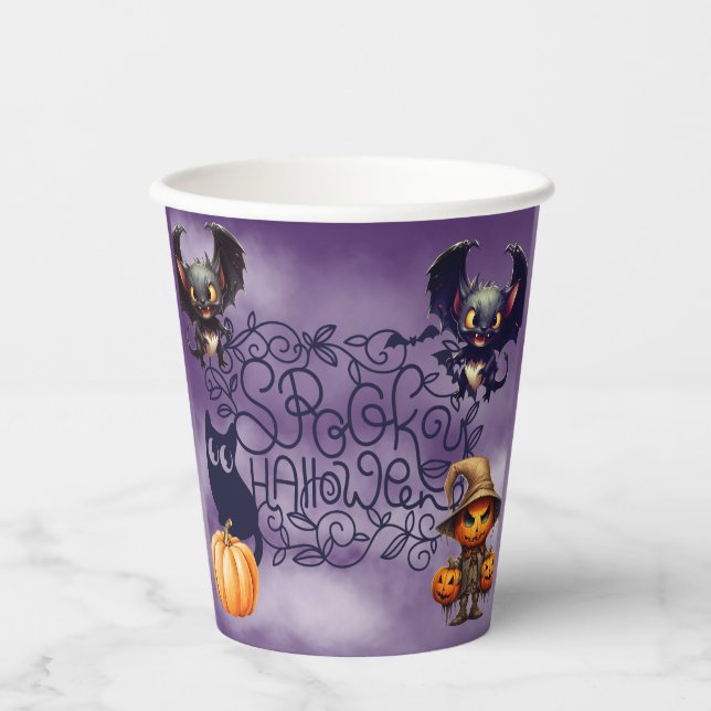 Gobelets En Papier Halloween effrayant (Recto)