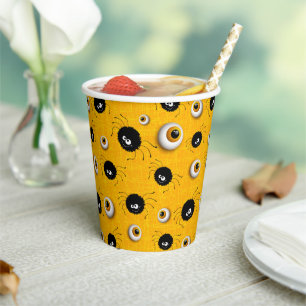 Gobelets En Papier Halloween Éffrayant Yeballs Et Déplaisant Spider J