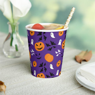 Gobelets En Papier Halloween fantômes citrouille chauves-souris amusa