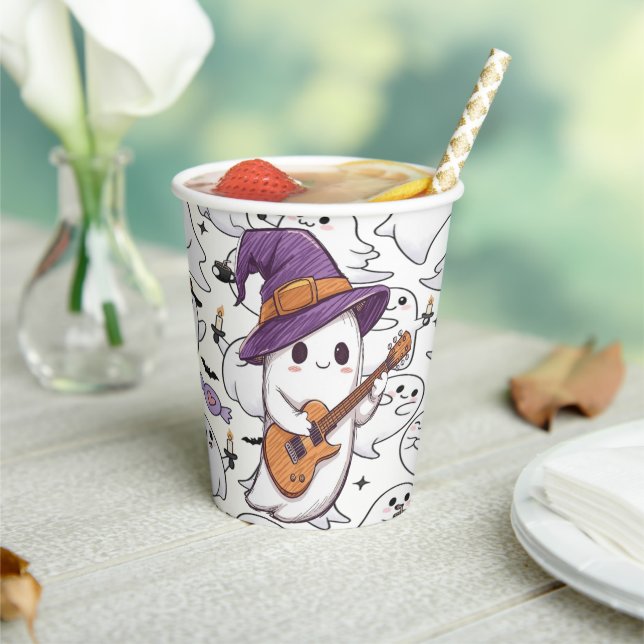 Gobelets En Papier Halloween Ghost Fun Éffrayant (Insitu)