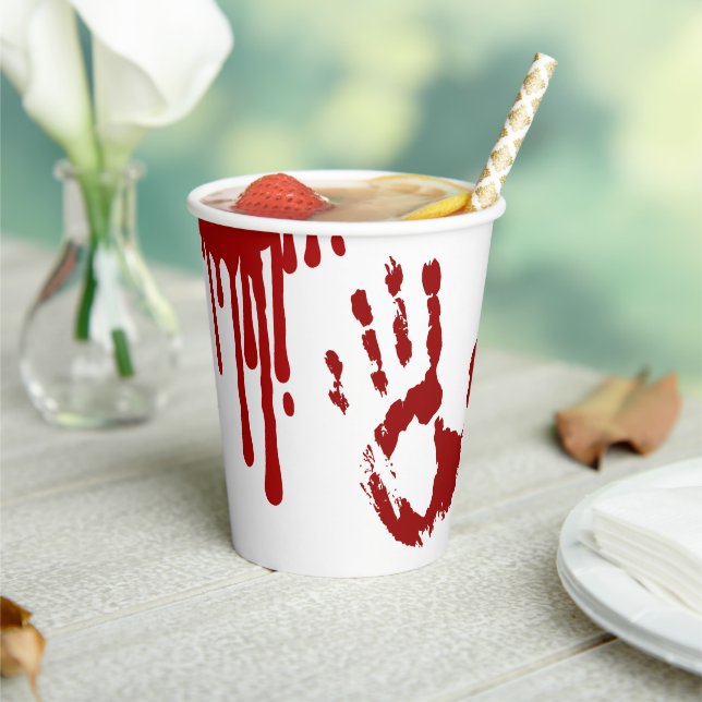 Gobelets En Papier Halloween Horror Movie Bloody Handprints (Insitu)