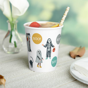 Gobelets En Papier Halloween mignon et effrayant Fête d'Halloween p