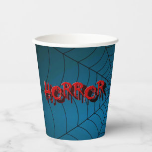 Gobelets En Papier Halloween Party Red Horror Spider Web Blue Effraye