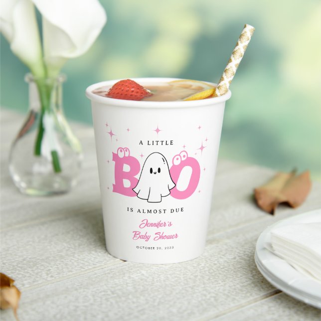Gobelets En Papier Halloween Petit Boo Cute Ghost Girl Baby shower (Insitu)