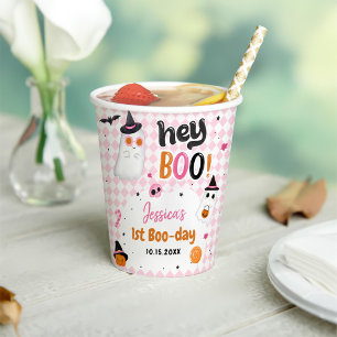 Gobelets En Papier Halloween rose mignon Fantôme 1er anniversaire