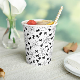 Gobelets En Papier Halloween simple et moderne noir et blanc