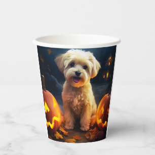 Gobelets En Papier Halloween Yorkipoo Avec La Peur Citrouille