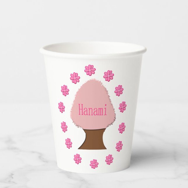 Gobelets En Papier Hanami Cerisier japonais (Recto)