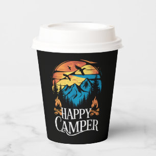 Gobelets En Papier Happy Camper Retro Vintage Matching Camping Crew